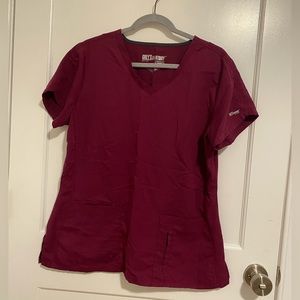 Grey’s anatomy scrub pants/top. Burgundy. Large.